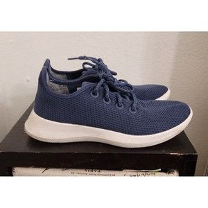 Allbirds Women's Runners TR W8 Navy Blue White Wool Tree Dashers Shoes Nice